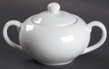 Gourmet White Sugar Bowl & Lid