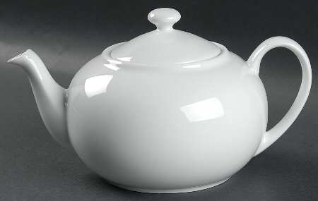 Gourmet White Teapot & Lid