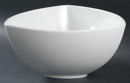 Gourmet White Triangular Salad Serving Bowl