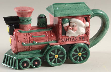 Santa's Railroad Small Teapot & Lid