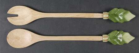 Sommer Hill 2-Piece Wood/Ceramic Salad Set