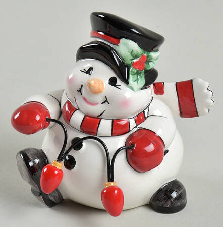 Cheers Sitting Tumbling Snowman Figurine