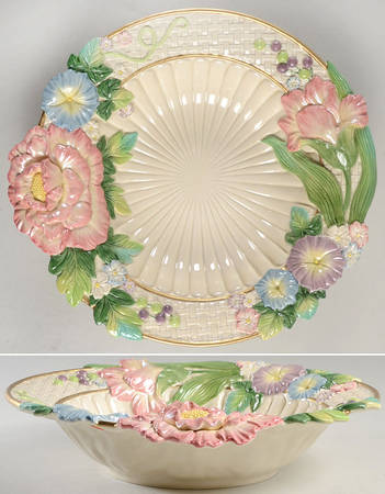 Les Fleurs 12" Round Serving Bowl