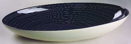 Scrafitto Charcoal 18" Deep Oval Serving Platter