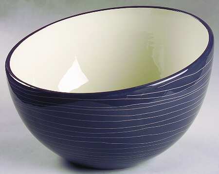 Scrafitto Charcoal 9" Salad Serving Bowl