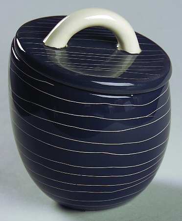 Scrafitto Charcoal Sugar Bowl & Lid