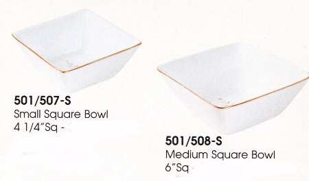 Trees in Gold 4" Square Bowl