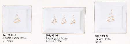 Trees in Gold 14" Rectangular Serving Platter