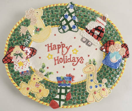 Homespun Holidays 15" Oval Serving Platter