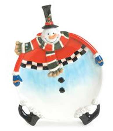 Sullivan the Snowman Figural Canape Plate