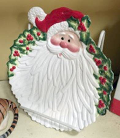 Kringle Embossed Santa Plate