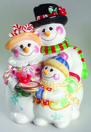 Frosty Friends Figural Cookie Jar & Lid