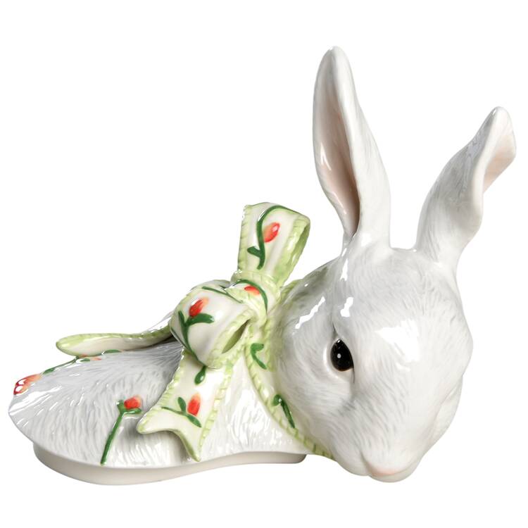 Geranium Rabbit Lid for Figural Cookie Jar