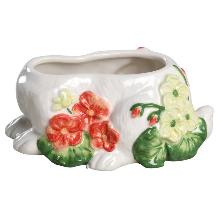 Geranium Rabbit Figural Candy Box No Lid