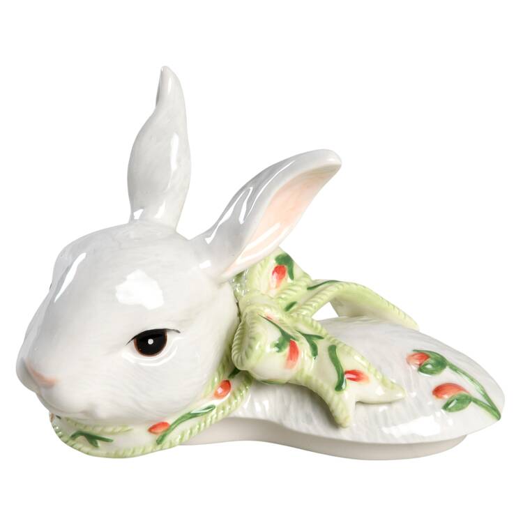 Geranium Rabbit Lid for Figural Candy Box