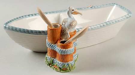 Seaboard Sectioned Figural Server with 2 Spoons