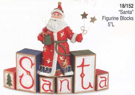 New Haven Holiday Santa Figurine Blocks