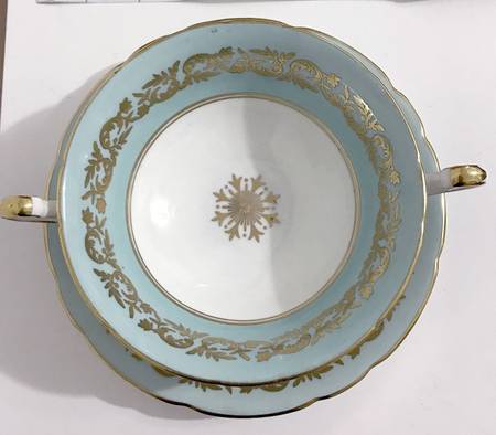 2464 Footed Cream Soup Bowl & Saucer Set