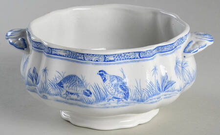 Quail Blue (Blue Ship Backstamp) Gravy Boat & Lid