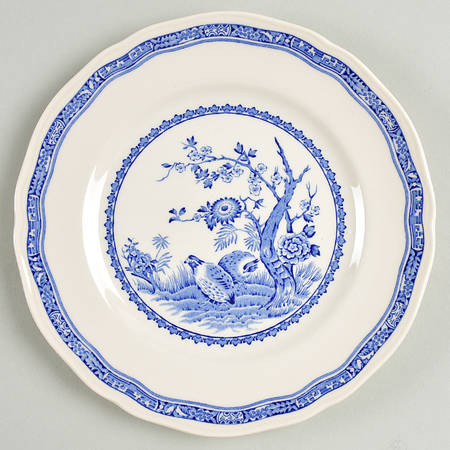 Quail Blue (Black Ship Backstamp) Dessert/Pie Plate