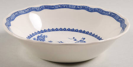 Quail Blue (Black Ship Backstamp) Coupe Cereal Bowl