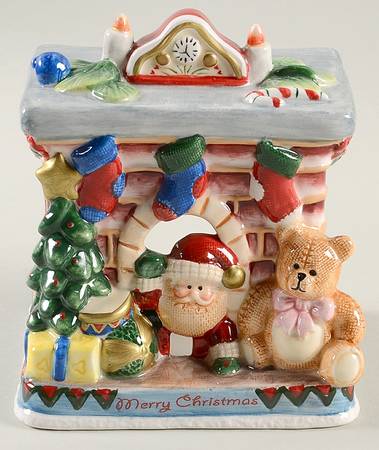 Fireplace Santa Figural Tea Light Candleholder