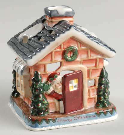 Fireplace Santa Tea Light Candleholder