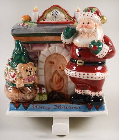 Fireplace Santa Figural Stocking Holder