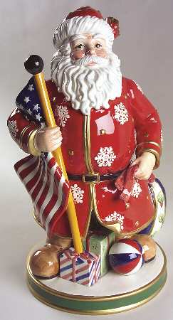 Patriotic Santa Santa Claus Figurine by Fitz and Floyd