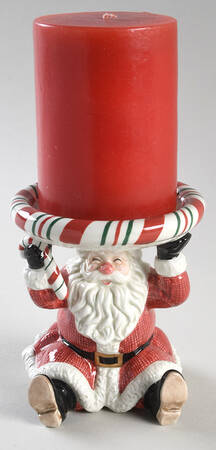 Candy Christmas Figural Pillar Candleholder