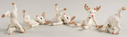 Rudolph (Set of 5) Tumbling Reindeer Figurines