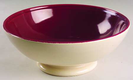 Montecito Oatmeal Maroon 10" Large Salad Serving Bowl