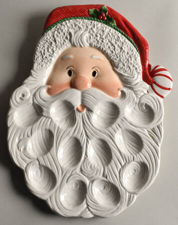 Peppermint Santa Figural Deviled Egg Plate