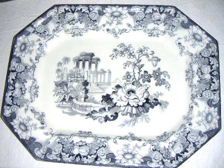 Cleopatra Blue 18" Octagonal Serving Platter