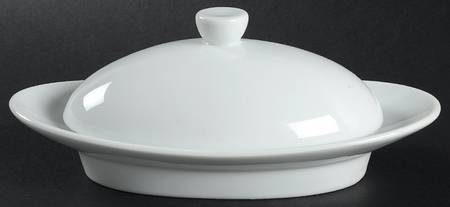 White Serveware 1/4 Lb Covered Butter