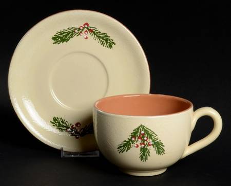 Christmas Pine Oversized Cup & Saucer Set