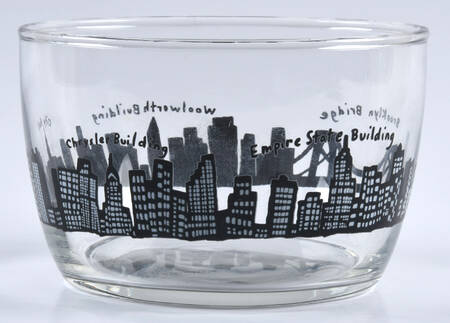 212 New York Skyline 5" Glassware Storage Jar No Lid