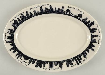 212 New York Skyline 13" Oval Serving Platter