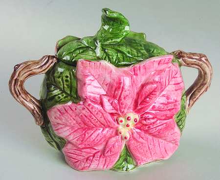 Poinsettia Sugar Bowl & Lid