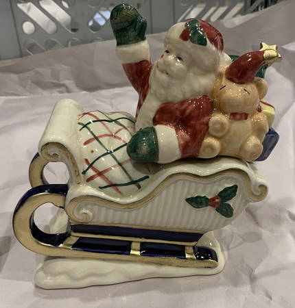 Vintage Santa Figural Sugar Bowl & Lid