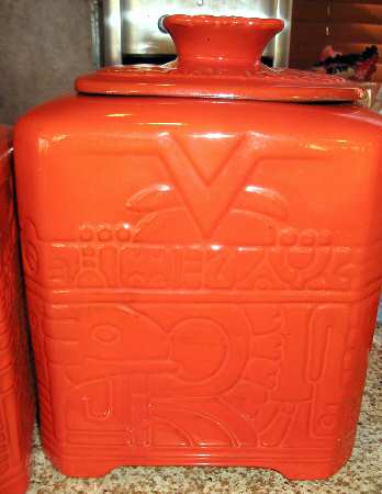 Mayan Aztec Flame Extra Large Canister & Lid