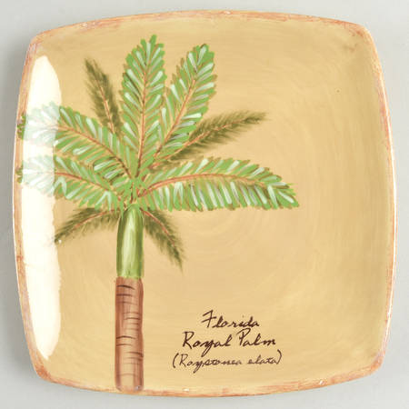 Palm Island Cream Square Salad Plate