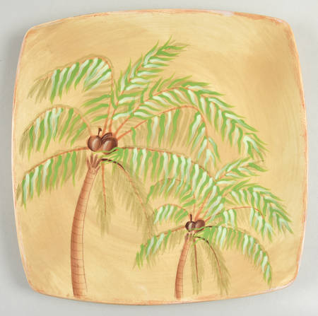 Palm Island Cream Square Dinner Plate