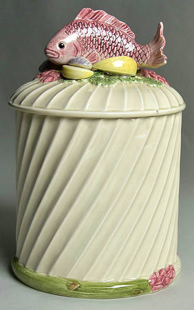 Fishes Large Canister & Lid