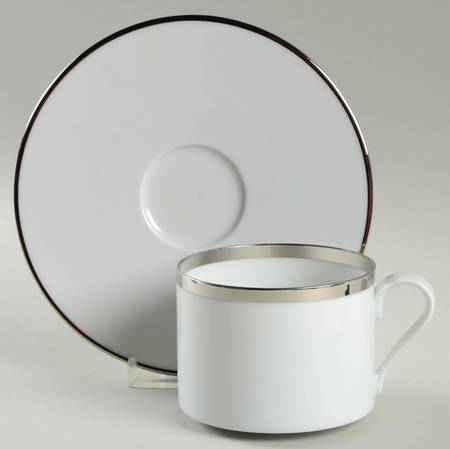 Treasure Platinum Flat Cup & Saucer Set