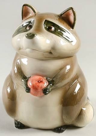 Raccoons Cookie Jar & Lid