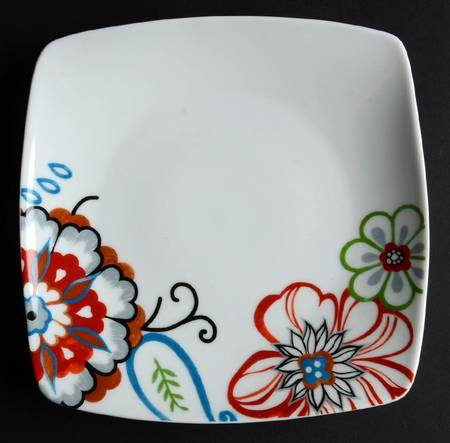 Mod Floral Square Salad Plate