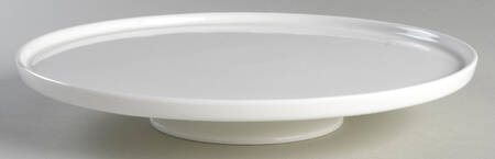 Nevaeh White (Bone) Footed Cake Plate