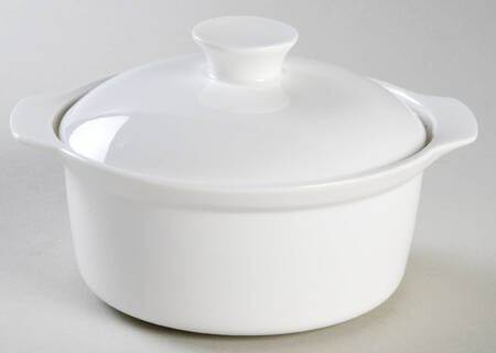 Nevaeh White (Bone) Individual Casserole & Lid