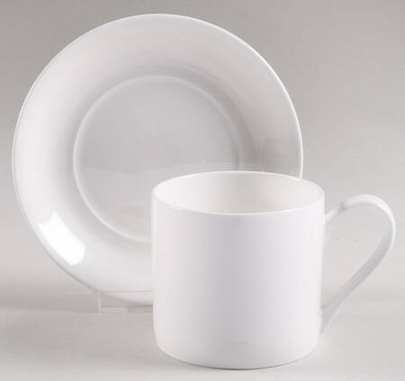 Nevaeh White (Bone) Flat Cup & Saucer Set